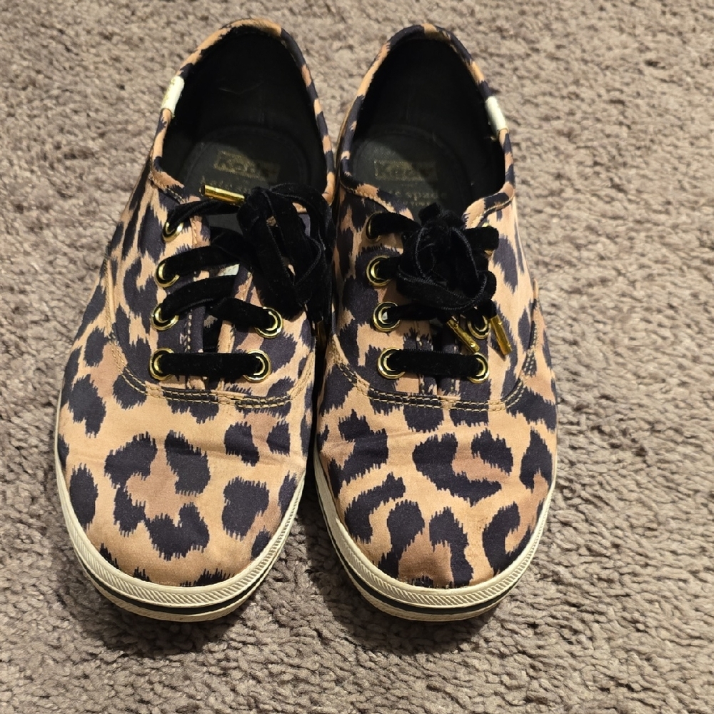 Keds/Kate Spade Leopard Print Sneakers with Black Accents